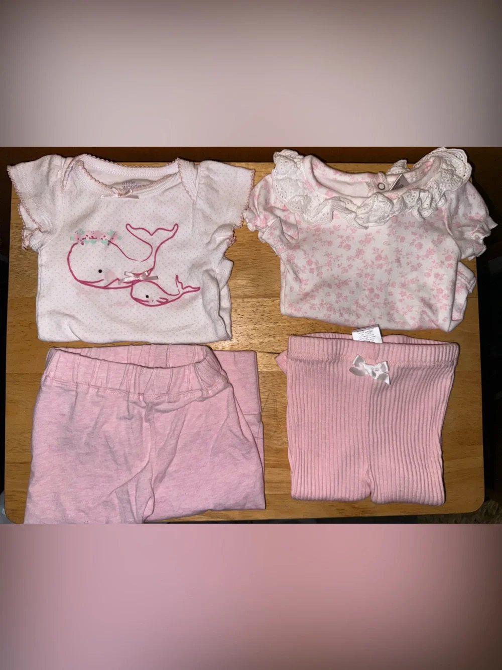 Soft Pink Baby Girls' 4-Pack Bodysuits and Leggings